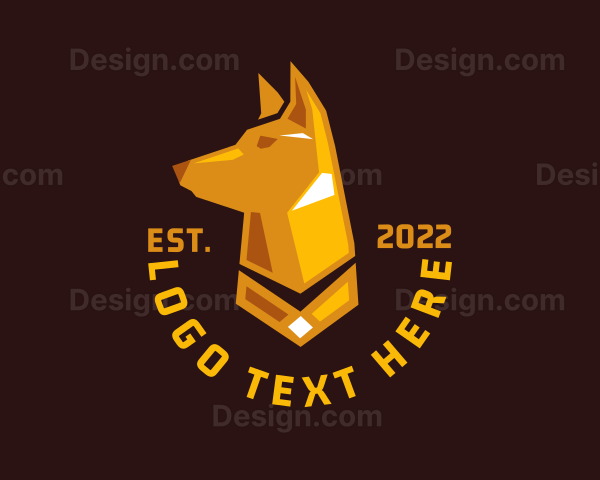 Gold Hound Dog Logo