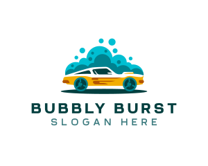 Auto Car Wash Bubbles logo design