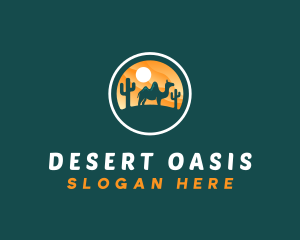 Desert Camel Cactus logo design