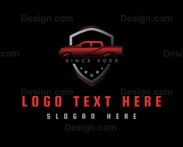 Pickup Vehicle Garage Logo