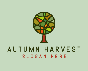 Colorful Fall Tree  logo design