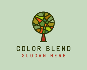 Colorful Fall Tree  logo design