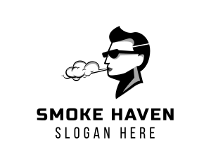 Sunglasses Smoking Guy logo design