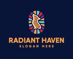 Multicolor Dog Stained Glass logo