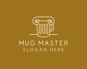 Roman Beer Mug Pillar logo design