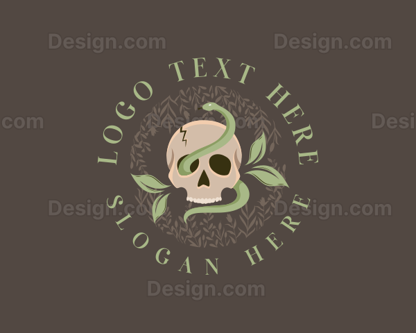 Mystical Skull Snake Logo