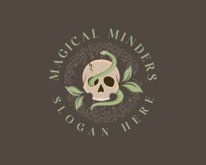 Mystical Skull Snake logo design