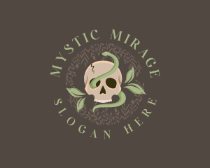 Mystical Skull Snake logo design