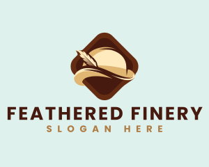 Bowler Feather Hat logo design