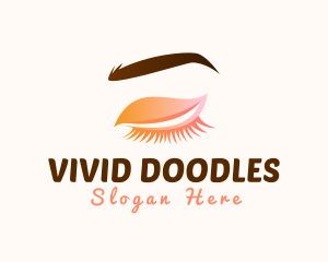 Cosmetics Eyelash Eyebrow Makeup logo design