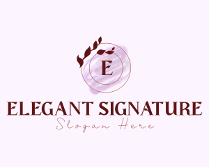 Elegant Leaf Floral Watercolor logo design