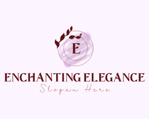 Elegant Leaf Floral Watercolor logo design