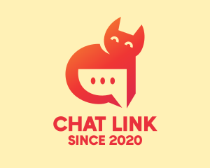 Cat Chat Message logo design