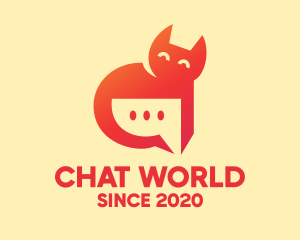 Cat Chat Message logo design