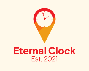 Clock Location Pin  logo design