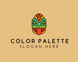 Colorful Mayan Mask  logo design