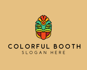 Colorful Mayan Mask  logo design