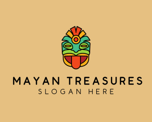 Colorful Mayan Mask  logo design