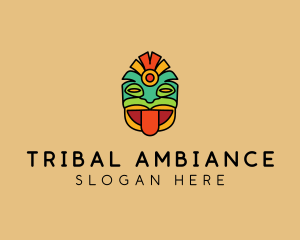 Colorful Mayan Mask  logo design