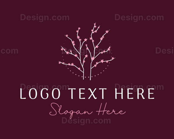 Floral Cherry Blossom Tree Logo