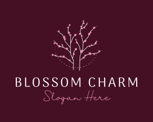 Floral Cherry Blossom Tree logo design