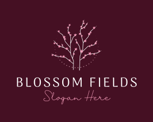 Floral Cherry Blossom Tree logo design