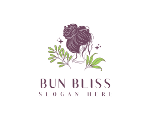 Woman Hair Leaf logo