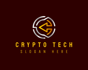 Digital Cryptocurrency Arrow logo design