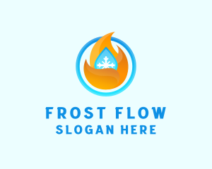 Fire Ice Snowflake logo design