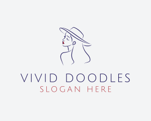 Fashion Hat Lady logo design