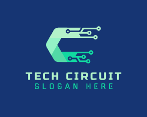 Tech Circuitry Letter C  logo