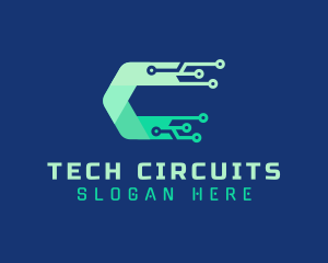 Tech Circuitry Letter C  logo