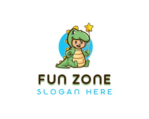 Dinosaur Child Costume Party logo design