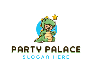 Dinosaur Child Costume Party logo design