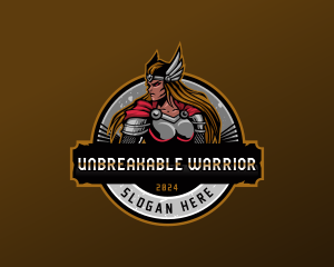 Woman Valkyrie Warrior logo