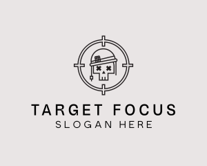 Skull Target Combat logo design