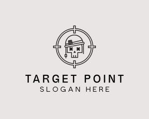 Skull Target Combat logo design