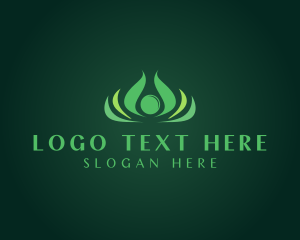 Green Yoga Flower logo