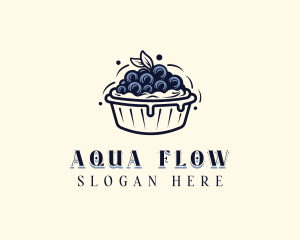 Blueberry Pie Dessert logo design