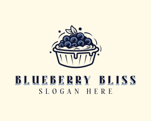 Blueberry Pie Dessert logo design