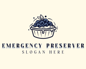 Blueberry Pie Dessert logo design