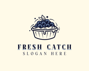 Blueberry Pie Dessert logo design