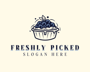 Blueberry Pie Dessert logo design