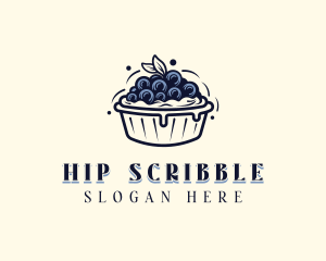 Blueberry Pie Dessert logo design