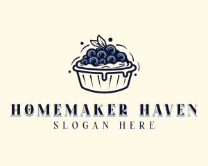 Blueberry Pie Dessert logo design