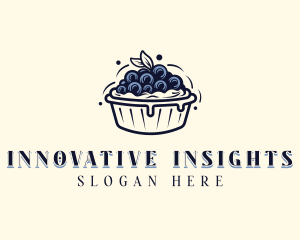 Blueberry Pie Dessert logo design