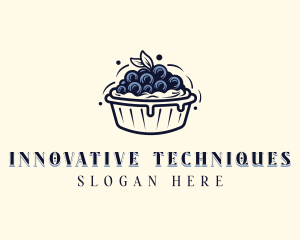 Blueberry Pie Dessert logo design