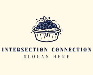 Blueberry Pie Dessert logo design