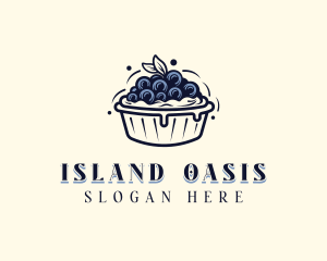 Blueberry Pie Dessert logo design