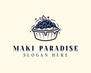 Blueberry Pie Dessert logo design